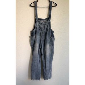 Denim jean overalls boyfriend style slouch grunge fit size 6